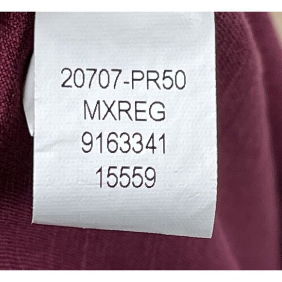 Bonobos Linen Blend Maroon Button Down Short Sleeve Shirt Size Medium - Picture 5 of 6